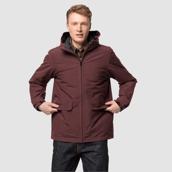 Chamarra Invierno Jack Wolfskin White Forest Hombre Marrom Oscuro Rojos Mexico-1495761